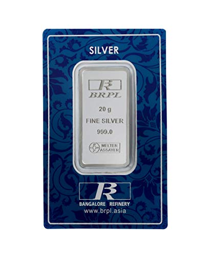 Silver Bar 20 Gram By Bangalore Refinery 999 Purity 🎁
