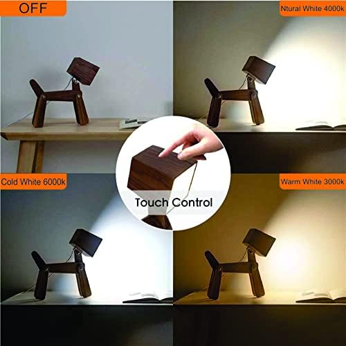 The Wooden Dog Lamp 🐶 Study with a Pawsome Companion 🐾