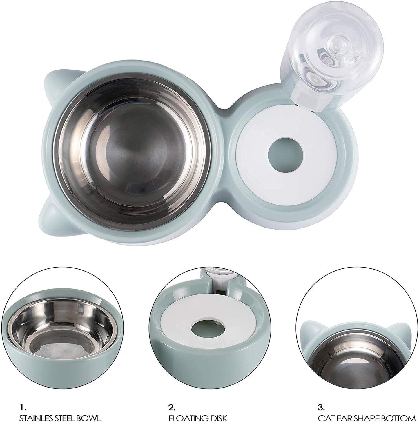 The All-in-One Diner for Da Cat 😺 - 2 in 1 Bowl for Water 💦 and Food🐟