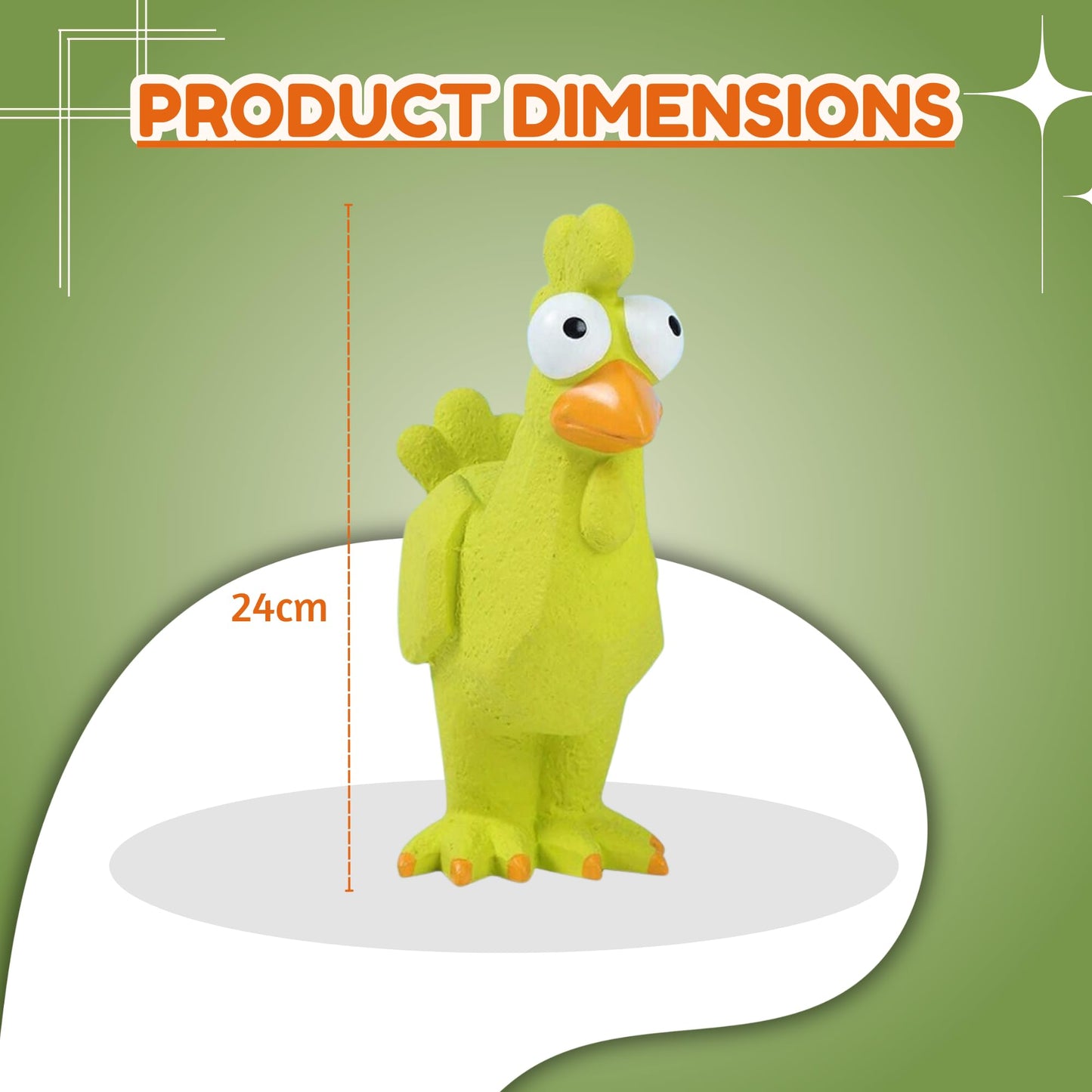 The Squeaky Green Chicken - The Googly Rooster Toy for Dogs to Terrorize