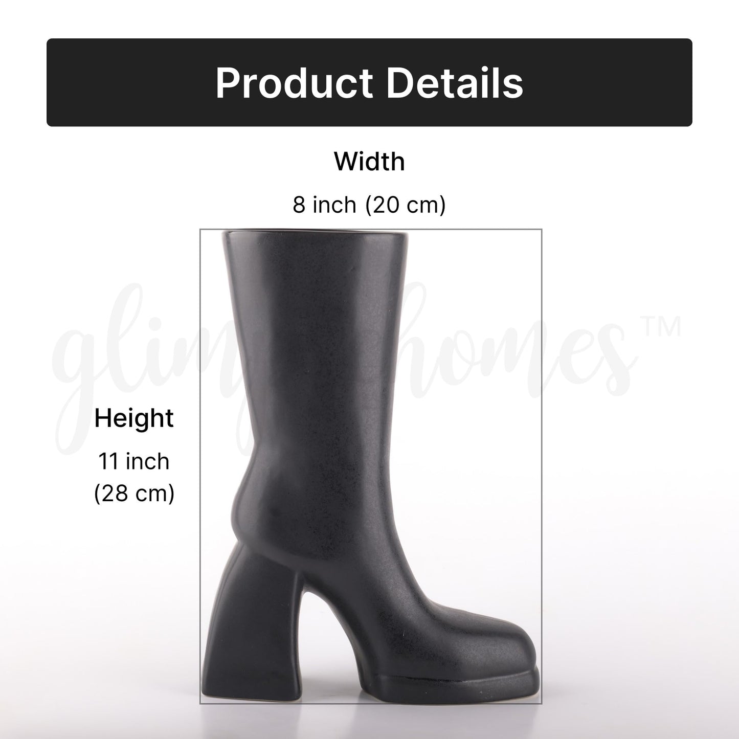 π’ "Boot-iful Blooms Ahead" β Modern Boot Vase β in Matte Black π’