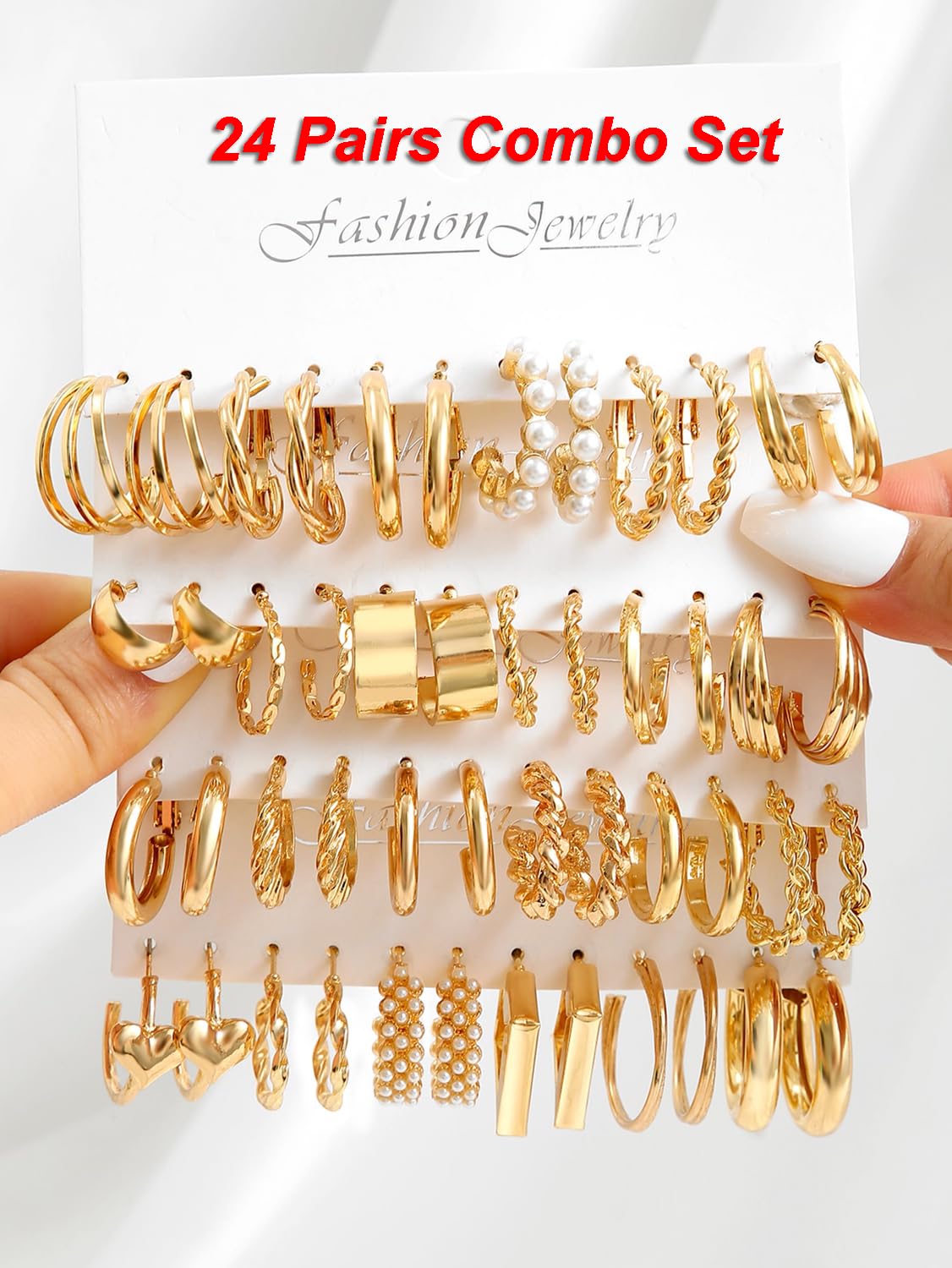 Why Only 1? Get 24 Pairs of the Latest Stylish Hoop Earrings ๐๐ป