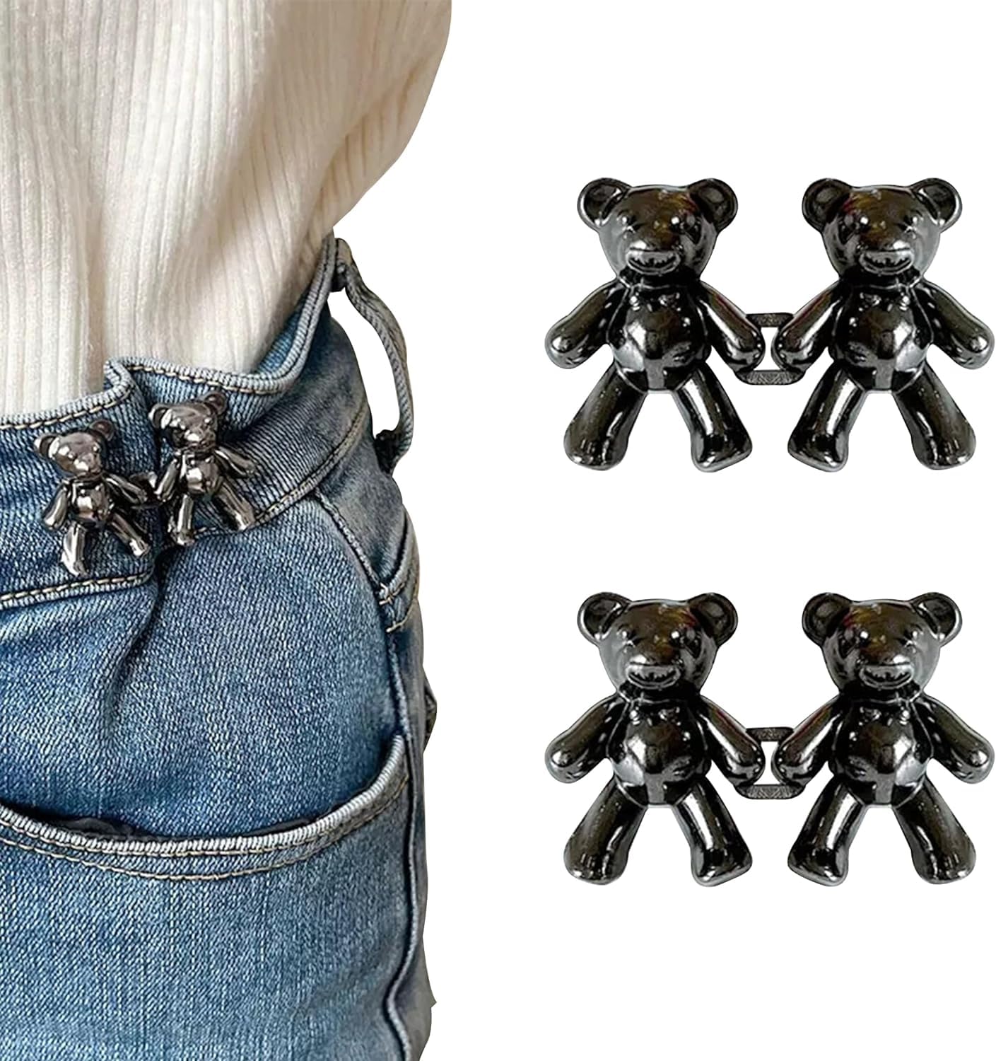 Cute Bear 🧸Girls' Jeans' Detachable Waist Button Pins ☺️