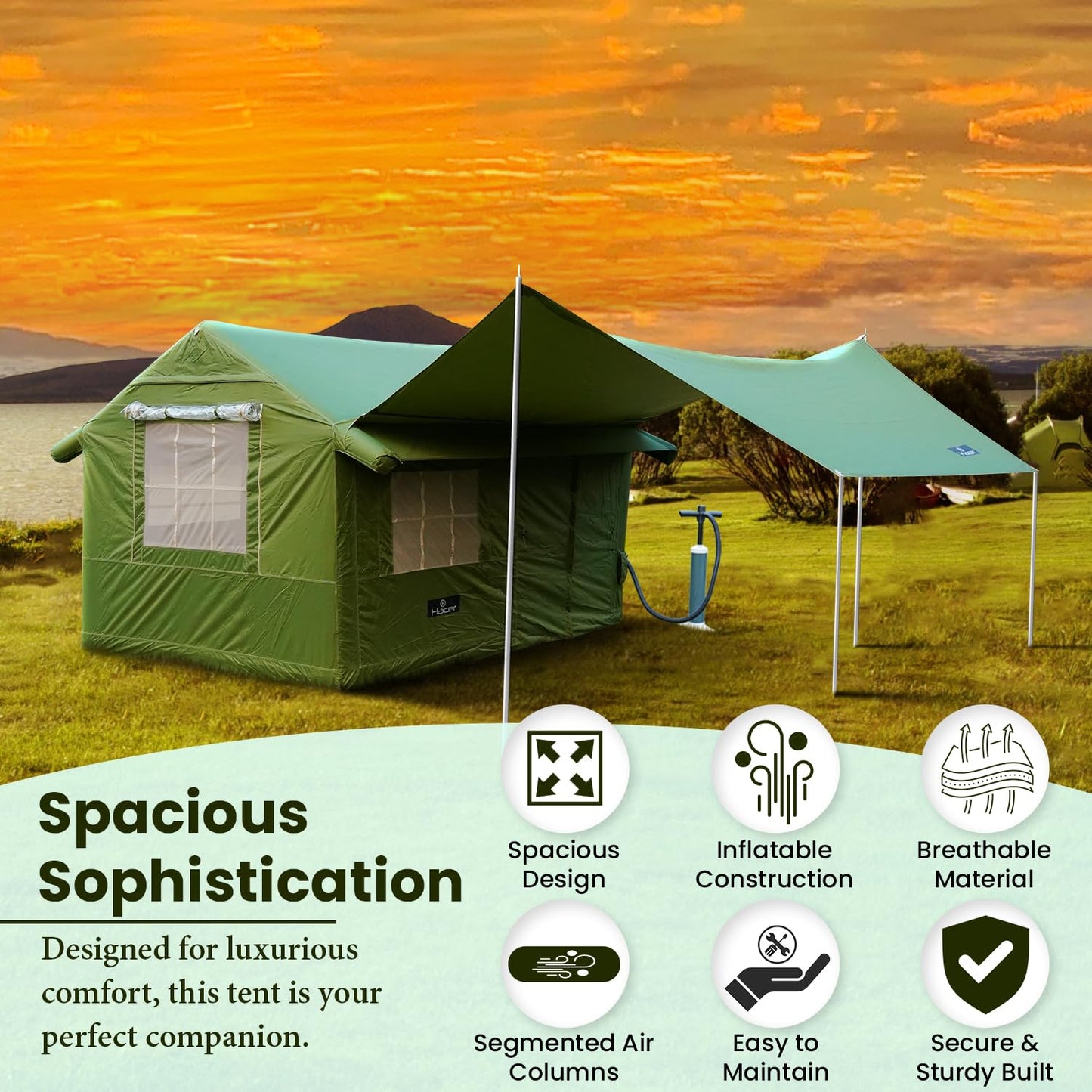 Inflatable Camping n Glamping Tent 3-4 Persons👌🏼