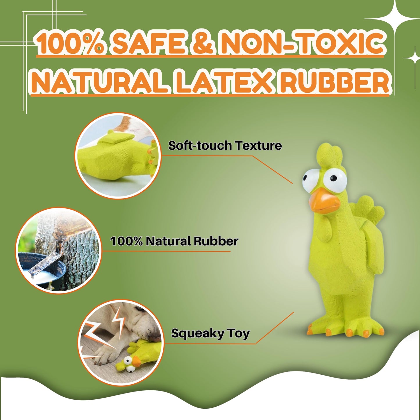 The Squeaky Green Chicken - The Googly Rooster Toy for Dogs to Terrorize