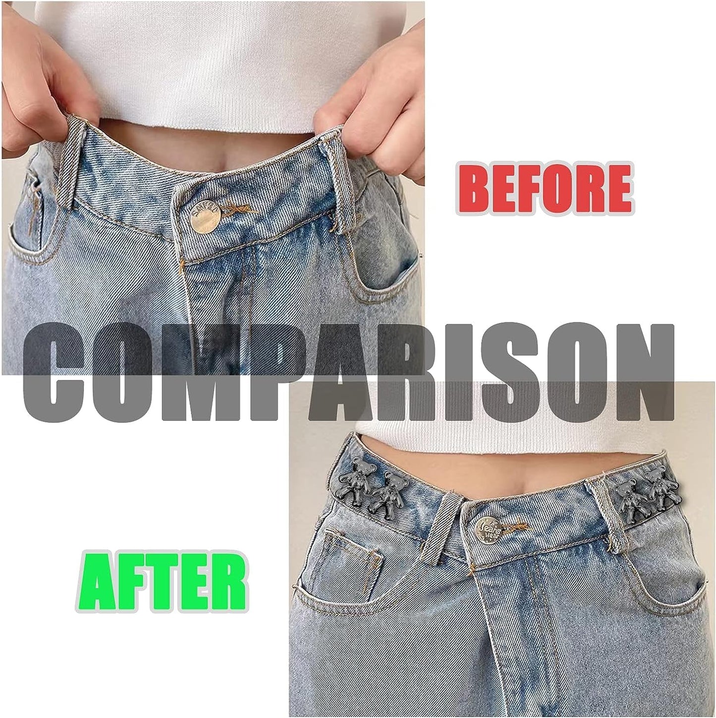 Cute Bear 🧸Girls' Jeans' Detachable Waist Button Pins ☺️