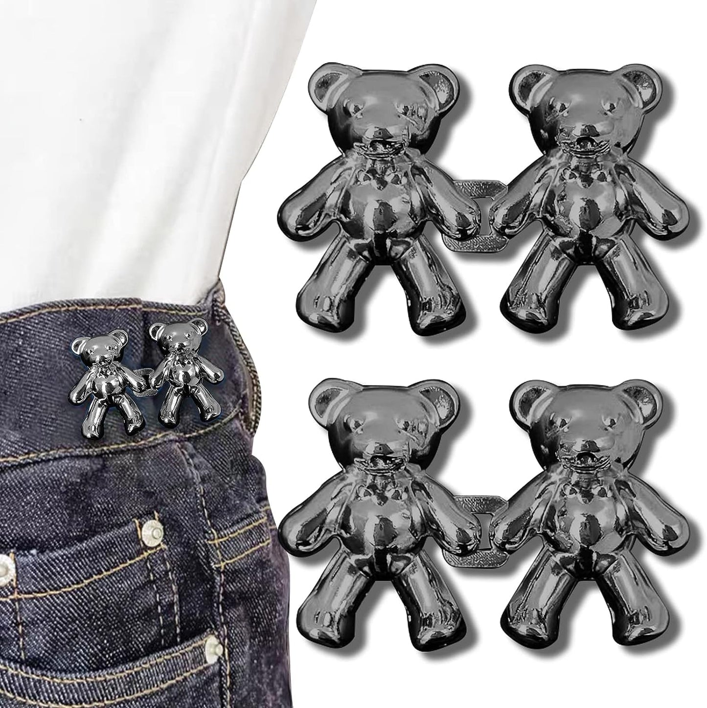 Cute Bear 🧸Girls' Jeans' Detachable Waist Button Pins ☺️