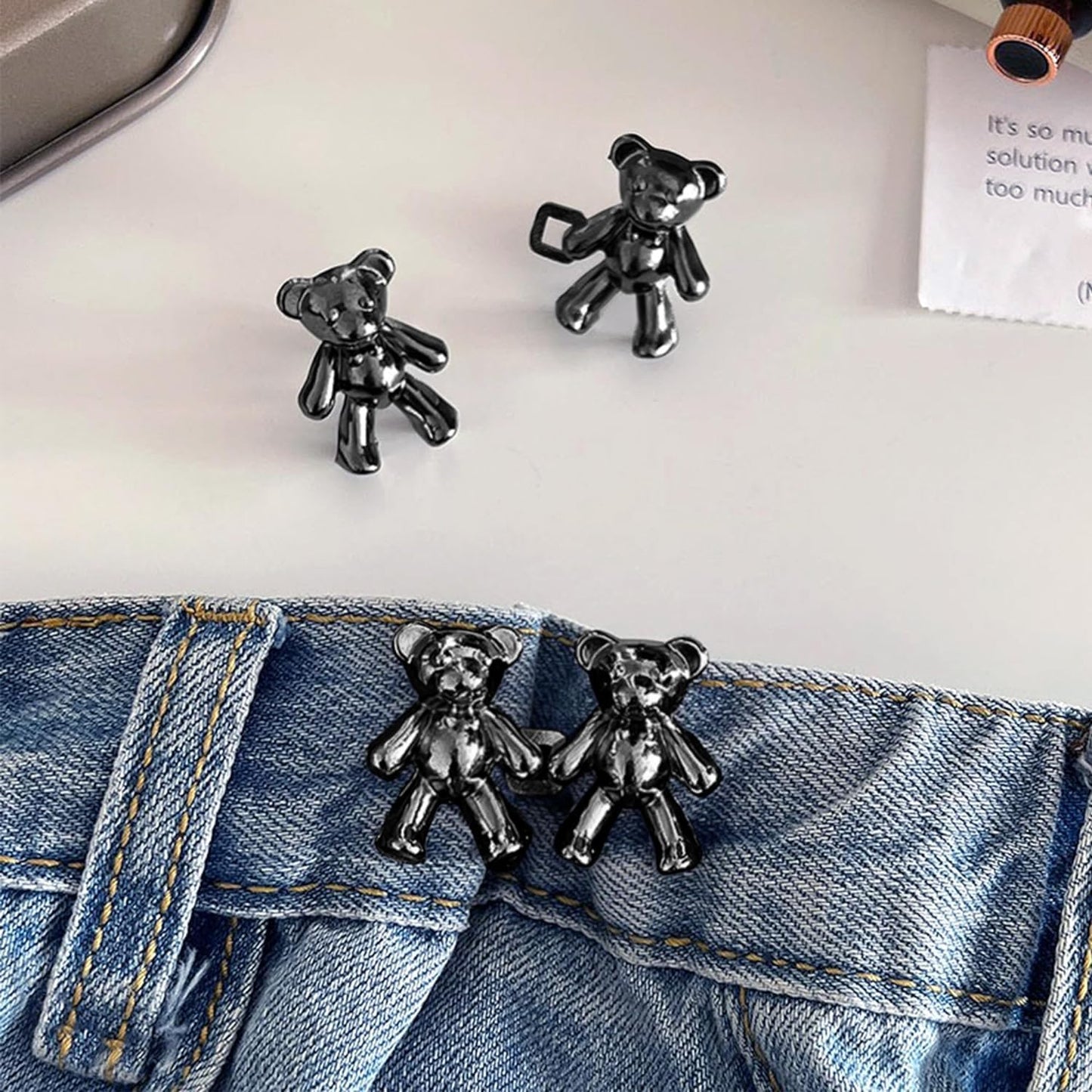 Cute Bear 🧸Girls' Jeans' Detachable Waist Button Pins ☺️