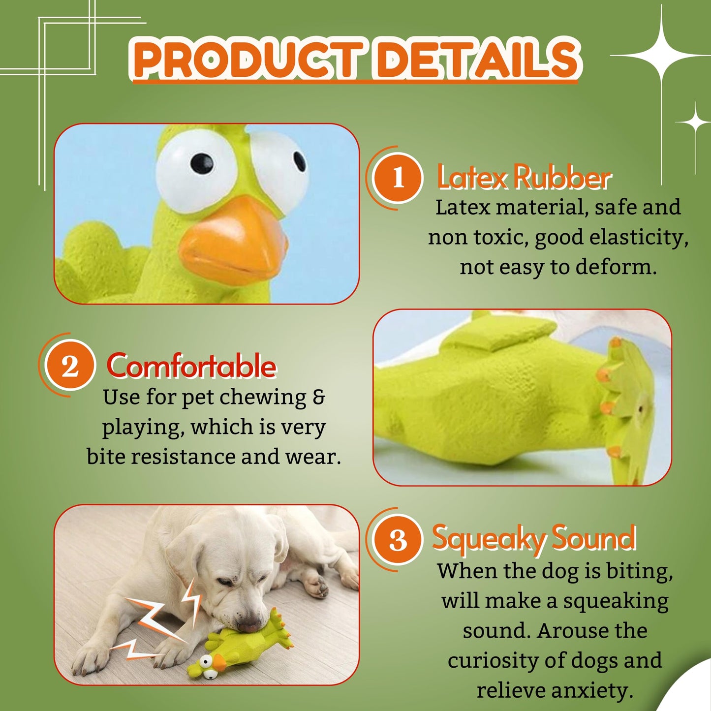The Squeaky Green Chicken - The Googly Rooster Toy for Dogs to Terrorize