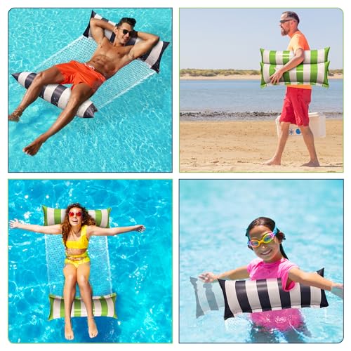 Inflatable water float lounger hammock
