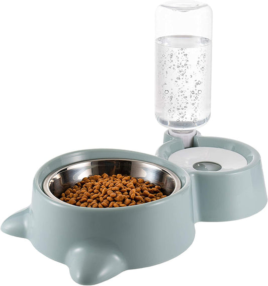 The All-in-One Diner for Da Cat 😺 - 2 in 1 Bowl for Water 💦 and Food🐟