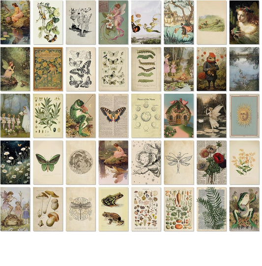40-Piece Fairycore & Cottagecore Wall Collage Aesthetic Posters (4x6”)  🌿