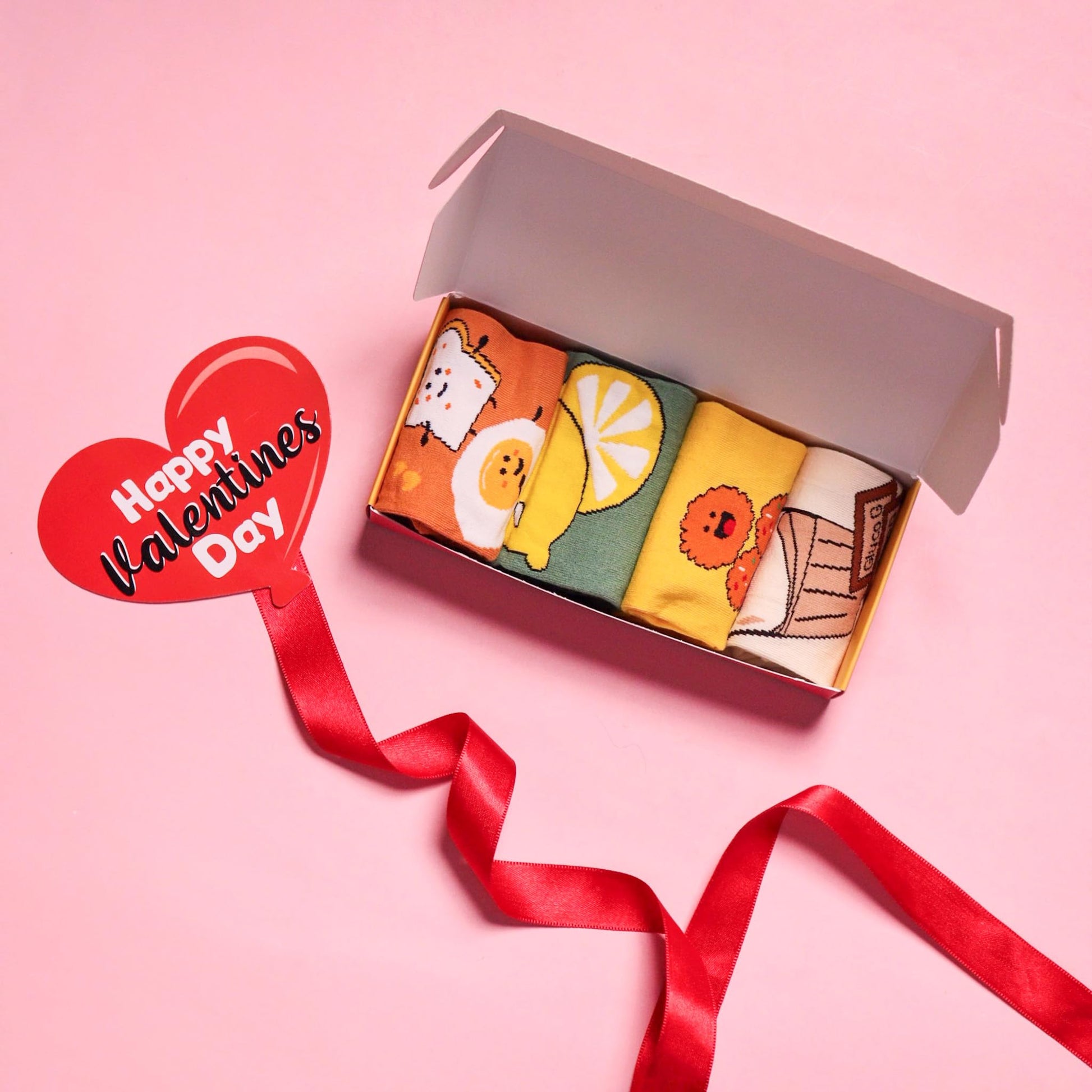 Quirky, funky and colorful valentine's day cotton socks
